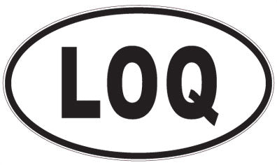 LOQ - 3 Letter Initials Oval Sticker