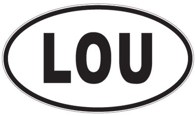 LOU - 3 Letter Initials Oval Sticker