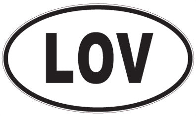 LOV - 3 Letter Initials Oval Sticker