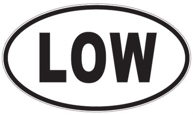 LOW - 3 Letter Initials Oval Sticker