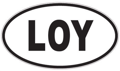 LOY - 3 Letter Initials Oval Sticker