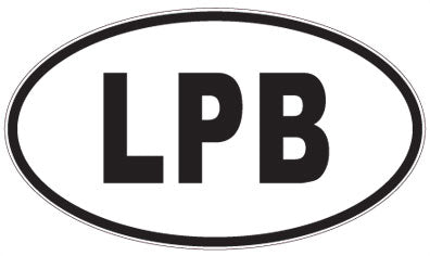 LPB - 3 Letter Initials Oval Sticker