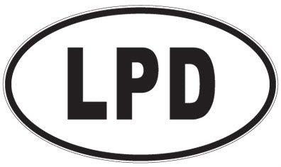 LPD - 3 Letter Initials Oval Sticker
