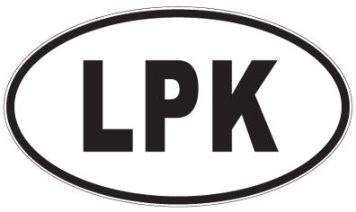 LPK - 3 Letter Initials Oval Sticker