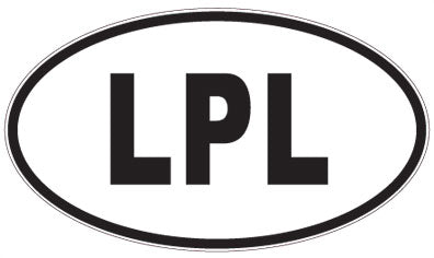 LPL - 3 Letter Initials Oval Sticker