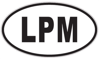 LPM - 3 Letter Initials Oval Sticker