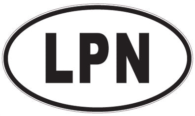 LPN - 3 Letter Initials Oval Sticker