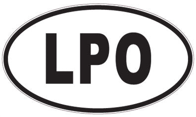 LPO - 3 Letter Initials Oval Sticker