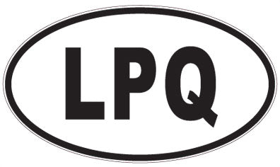 LPQ - 3 Letter Initials Oval Sticker