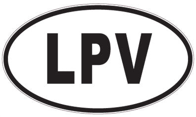 LPV - 3 Letter Initials Oval Sticker