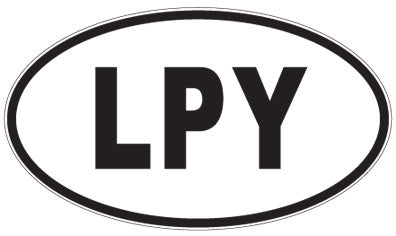LPY - 3 Letter Initials Oval Sticker