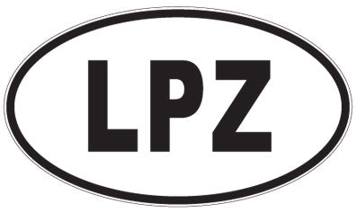 LPZ - 3 Letter Initials Oval Sticker