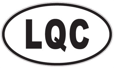 LQC - 3 Letter Initials Oval Sticker