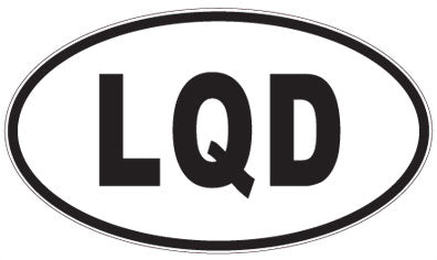 LQD - 3 Letter Initials Oval Sticker