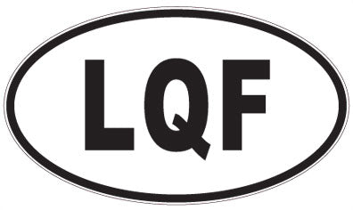 LQF - 3 Letter Initials Oval Sticker