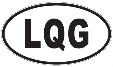 LQG - 3 Letter Initials Oval Sticker