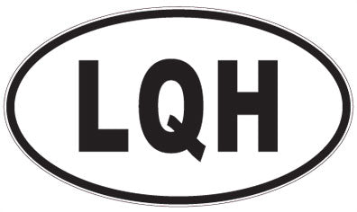 LQH - 3 Letter Initials Oval Sticker