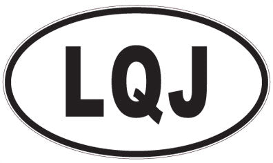 LQJ - 3 Letter Initials Oval Sticker