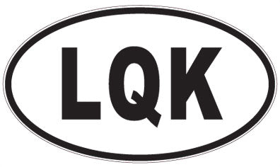 LQK - 3 Letter Initials Oval Sticker