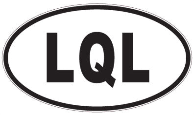 LQL - 3 Letter Initials Oval Sticker