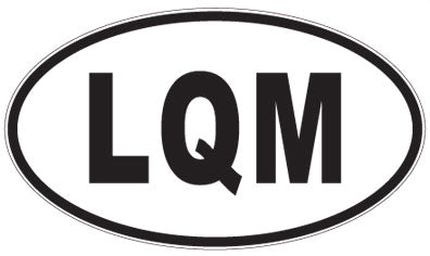LQM - 3 Letter Initials Oval Sticker