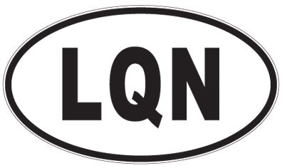 LQN - 3 Letter Initials Oval Sticker