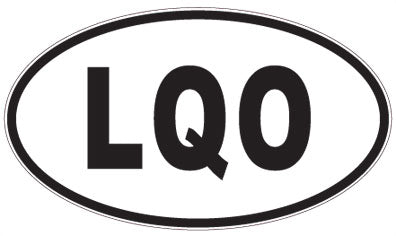 LQO - 3 Letter Initials Oval Sticker