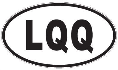 LQQ - 3 Letter Initials Oval Sticker