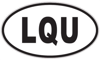 LQU - 3 Letter Initials Oval Sticker