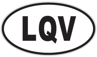 LQV - 3 Letter Initials Oval Sticker
