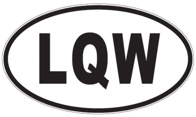 LQW - 3 Letter Initials Oval Sticker