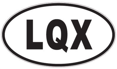 LQX - 3 Letter Initials Oval Sticker