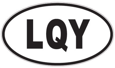LQY - 3 Letter Initials Oval Sticker