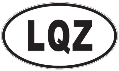LQZ - 3 Letter Initials Oval Sticker