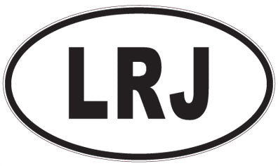 LRJ - 3 Letter Initials Oval Sticker