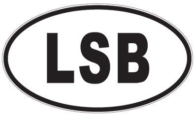 LSB - 3 Letter Initials Oval Sticker