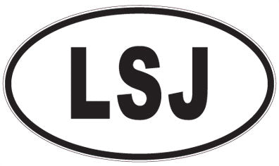 LSJ - 3 Letter Initials Oval Sticker