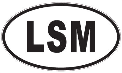 LSM - 3 Letter Initials Oval Sticker