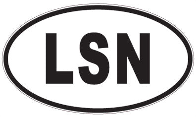 LSN - 3 Letter Initials Oval Sticker