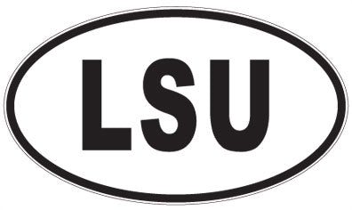 LSU - 3 Letter Initials Oval Sticker