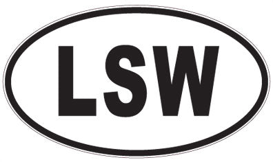 LSW - 3 Letter Initials Oval Sticker