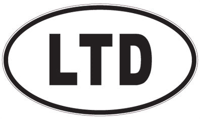 LTD - 3 Letter Initials Oval Sticker