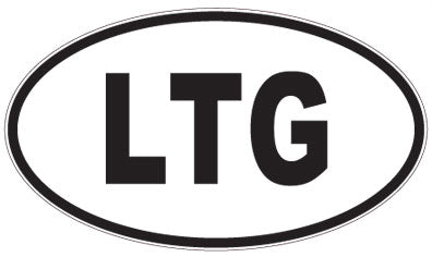 LTG - 3 Letter Initials Oval Sticker