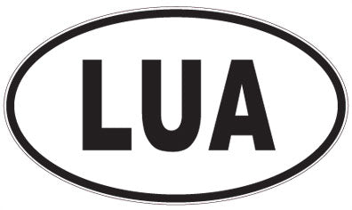 LUA - 3 Letter Initials Oval Sticker