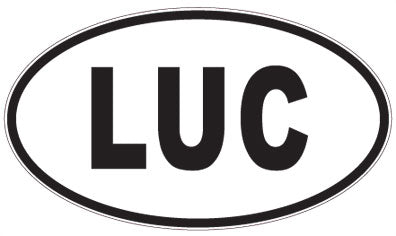 LUC - 3 Letter Initials Oval Sticker