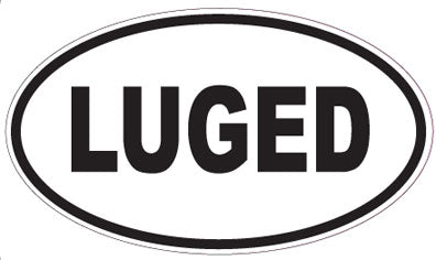 LUGED - Oval Sticker