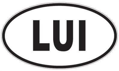 LUI - 3 Letter Initials Oval Sticker