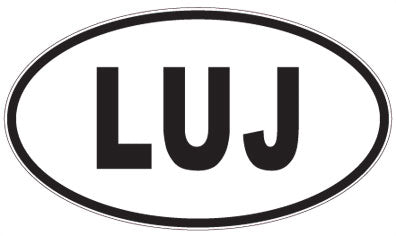 LUJ - 3 Letter Initials Oval Sticker