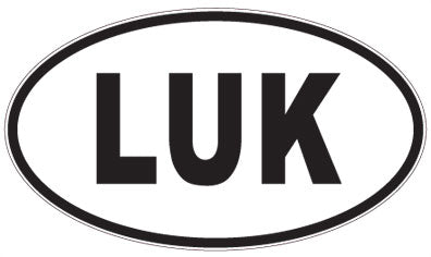 LUK - 3 Letter Initials Oval Sticker