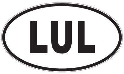 LUL - 3 Letter Initials Oval Sticker
